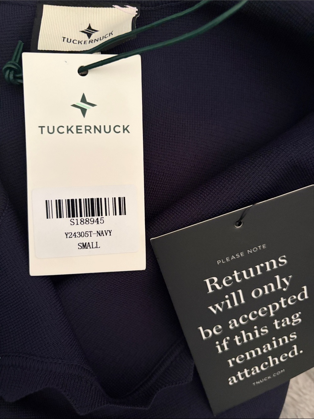 Tuckernuck Navy Ric Rac Compression Tank NWT Size Small - Picture 7 of 8